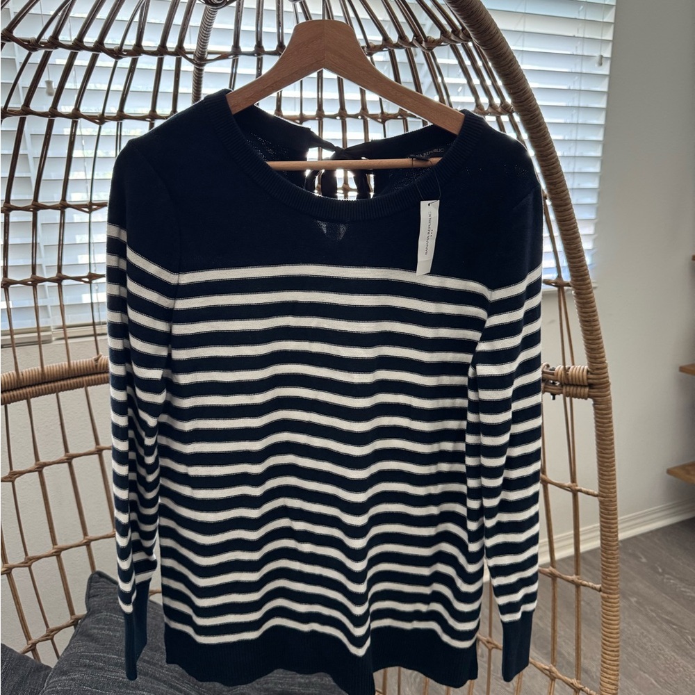 NWT Banana Republic Oversized Stripe Sweater with Tie-back detail